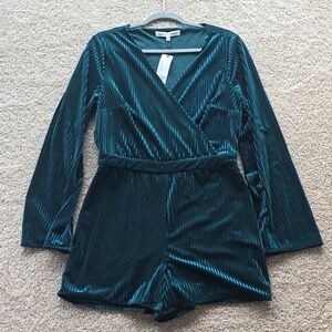 Emerald velvet romper size M